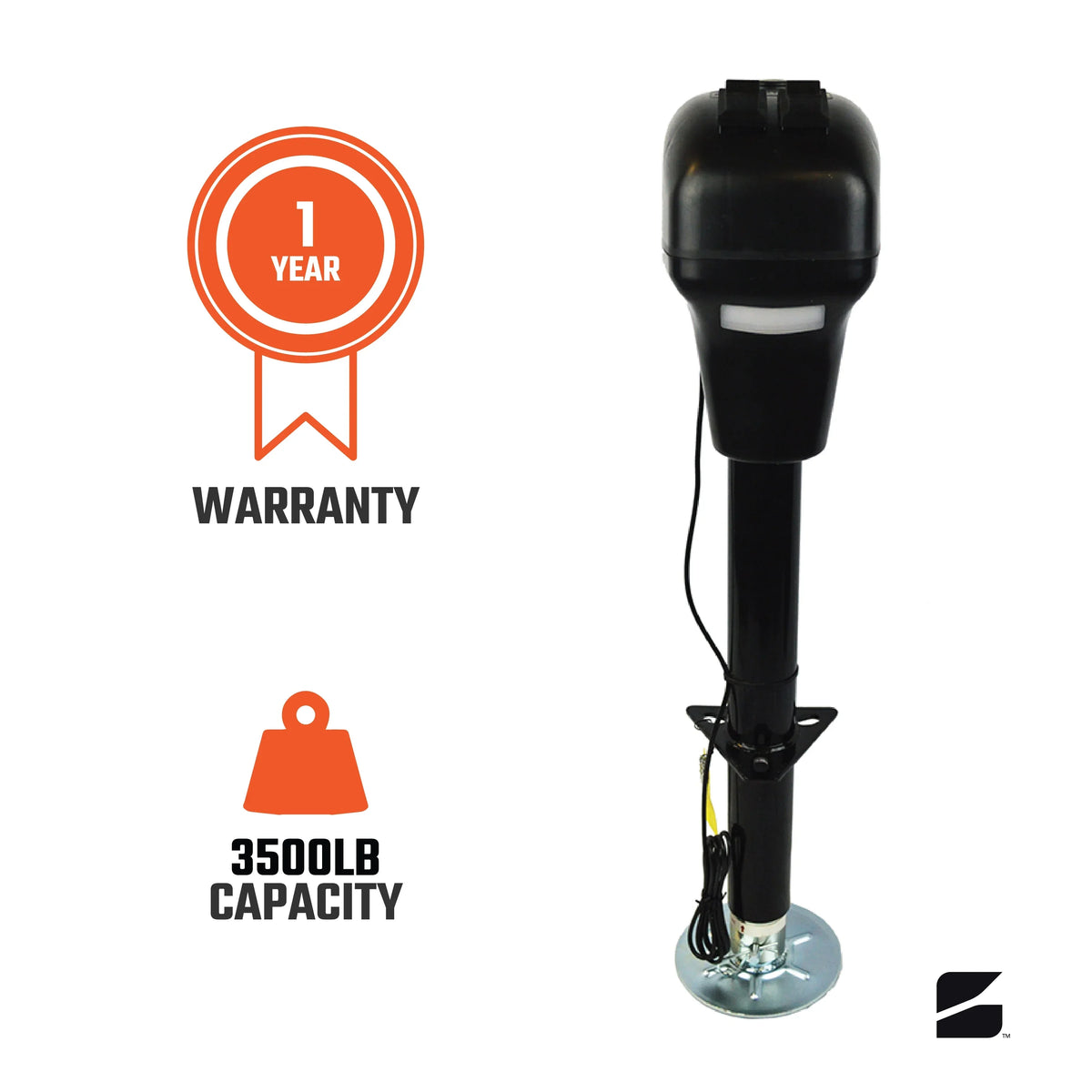 LED Campers | Distribution | Footpad with Electric 3500LB Bastion | Light Capacity | | 12V Trailers RVs Cover | Jack 3-Setting BJ3500B/BJ-CV