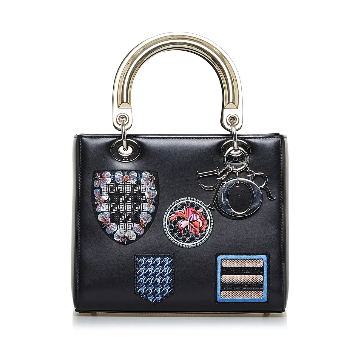 Dior Pre-Owned Satchel (Good) Leather Unisex Authenticated Judgement Medium Black Calf Lady