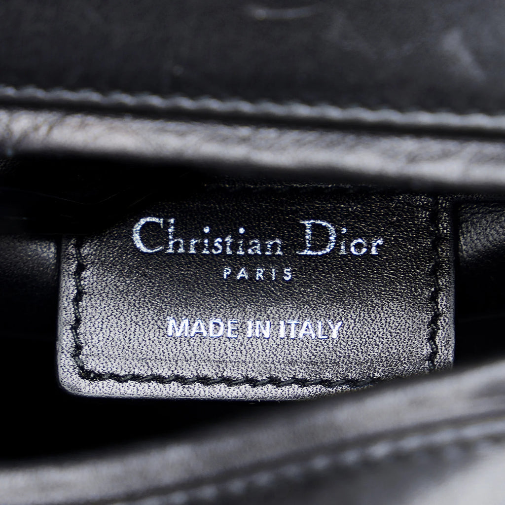 Dior Pre-Owned Satchel (Good) Leather Unisex Authenticated Judgement Medium Black Calf Lady