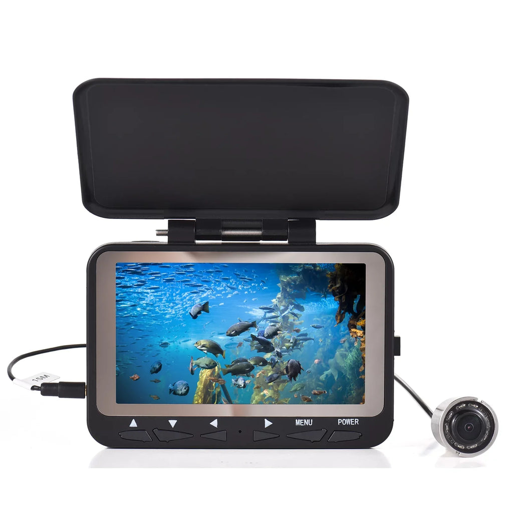 IR Vision 4.3'' Dcenta Camera Underwater for Fish Fishing 15M/30M 8PCS Fishing LCD Camera Ice 1200TVL LED Boat Night Finder