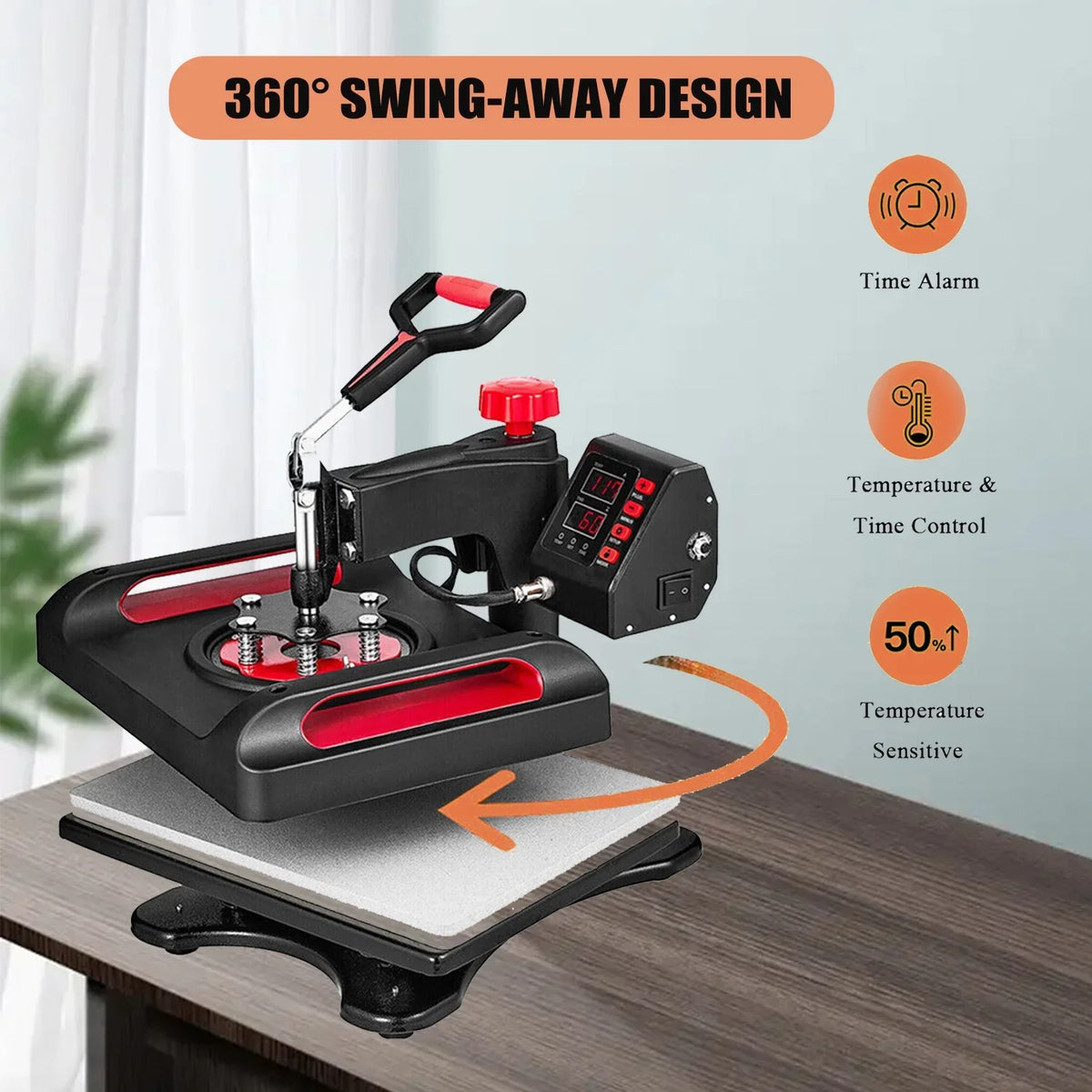 Control x Precise 15 for Heat Transfer Swing Bag, Away Machine Vinyl 360 12 in Press Canvas Inches Printer Sublimation Printer, Digital Red Banner Printing, LCD Transfer Pillow, 8 T-Shirts, 1,