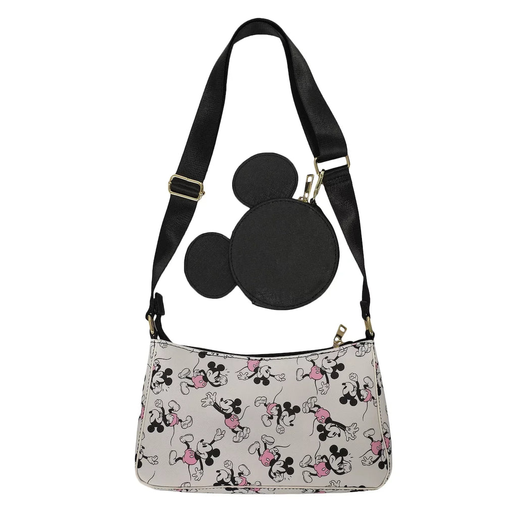 Mickey Women's Removable Handbag White Purse Coin Mouse Disney With
