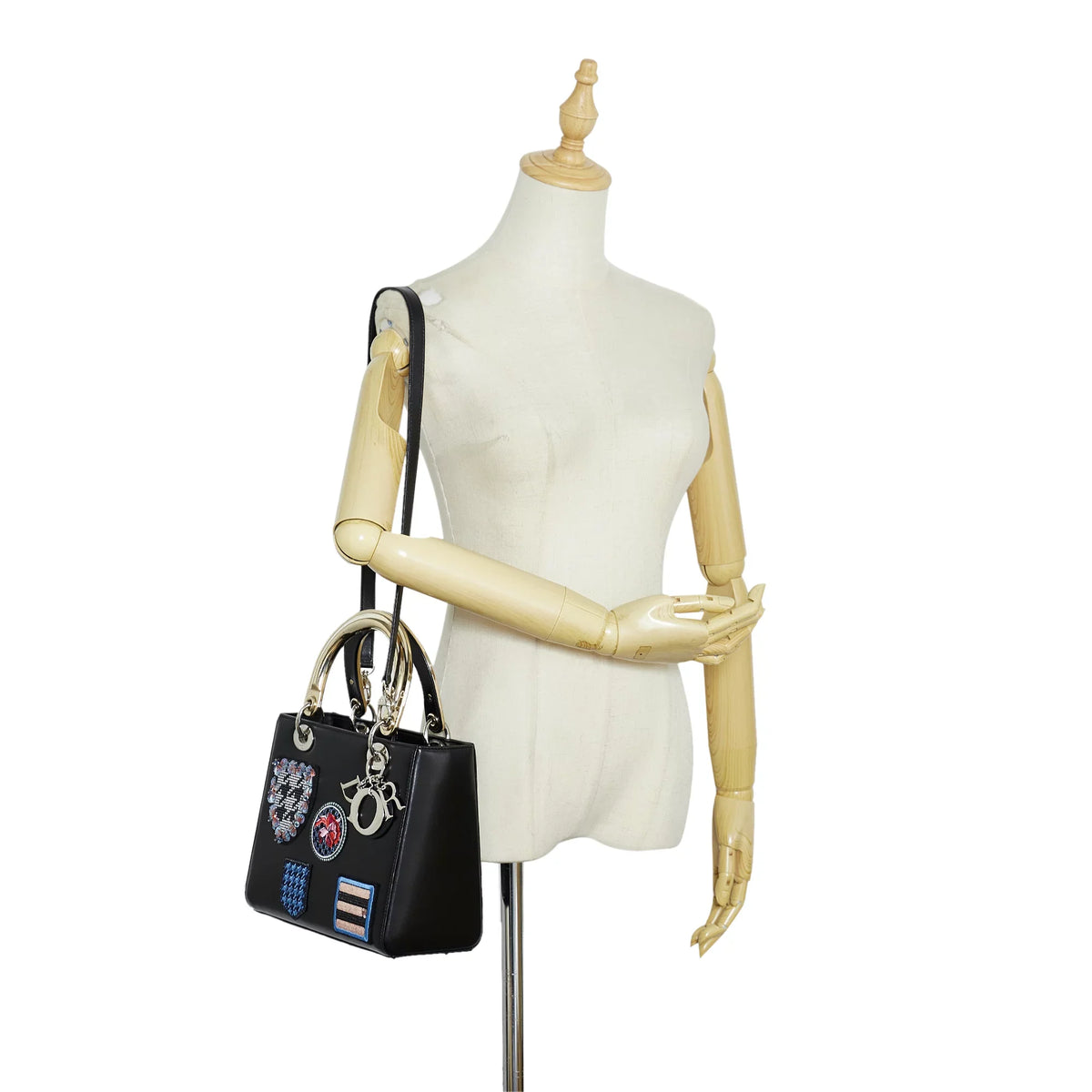 Dior Pre-Owned Satchel (Good) Leather Unisex Authenticated Judgement Medium Black Calf Lady