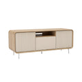 Modern Minimalist Wooden TV Stand with Storage Compartments
