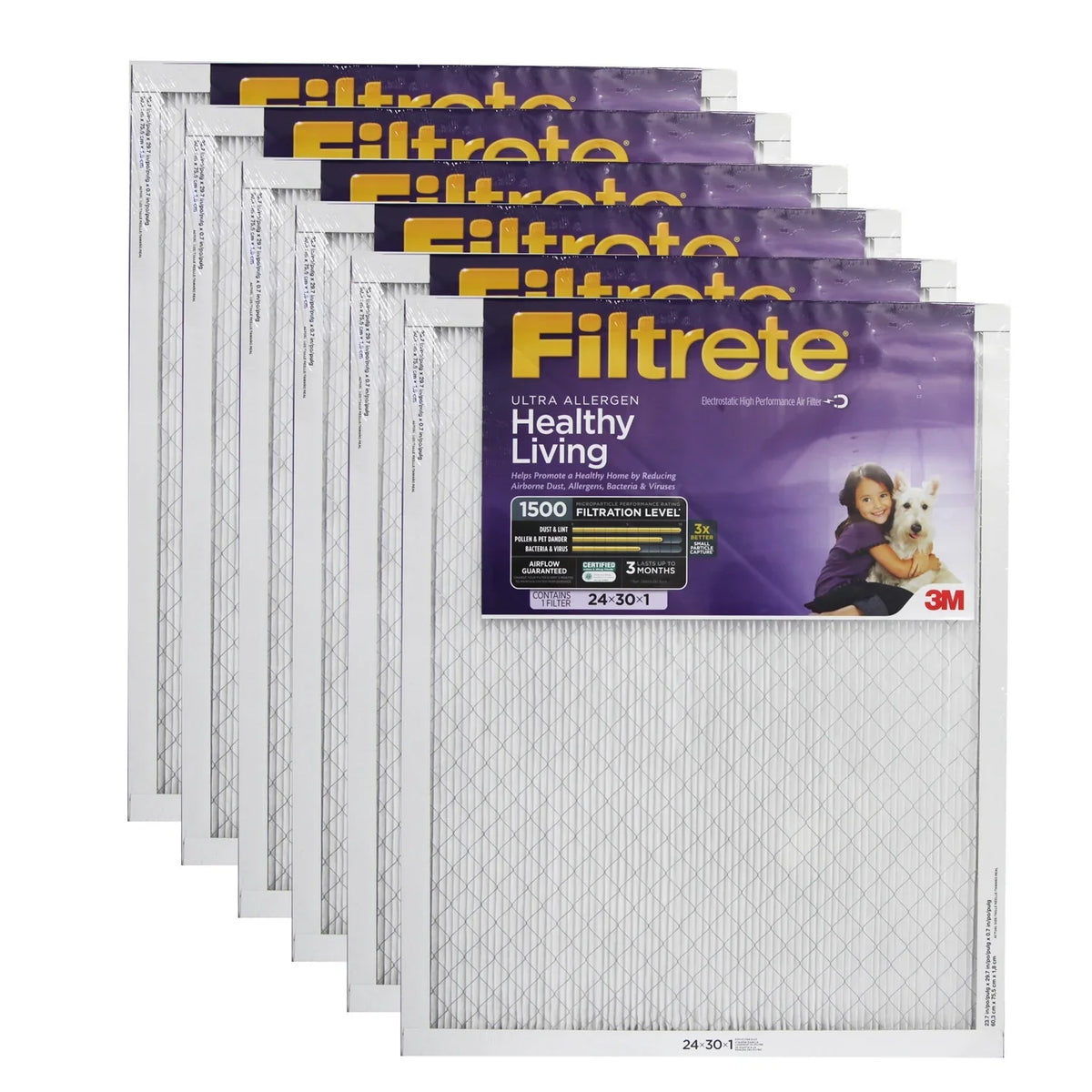 24x30x1 (6-Pack) 3M Filtrete Ultra Allergen Filter