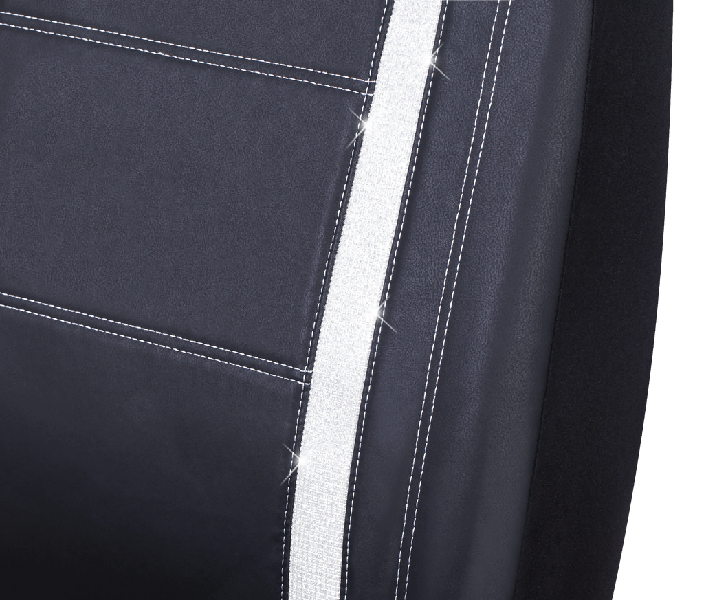 Seat Auto Universal Piece Leather Fit Checker Car Black, 2 Premium - Drive Cover Diamond 2102SC035