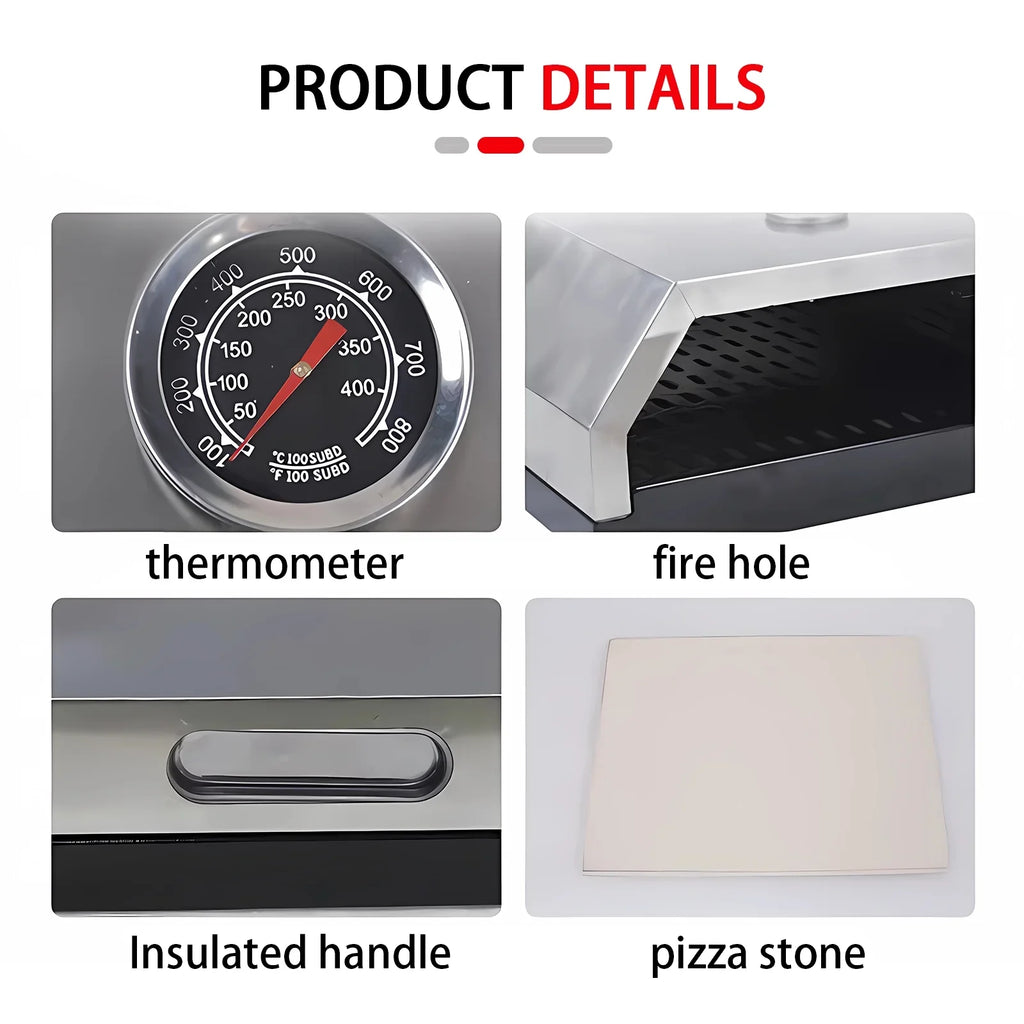 On Charcoal Oven, Portable Home-made BBQ Any Pizza & Gas Fits Grill Pizza Carry Grill, Handles, Pizza Oven, Easy Top Oven BBQ