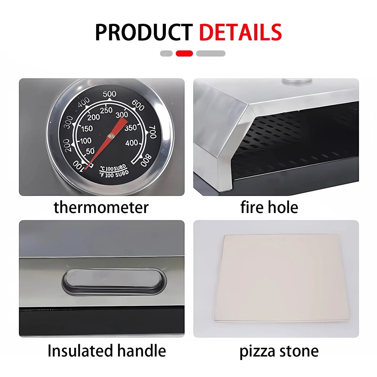 On Charcoal Oven, Portable Home-made BBQ Any Pizza & Gas Fits Grill Pizza Carry Grill, Handles, Pizza Oven, Easy Top Oven BBQ