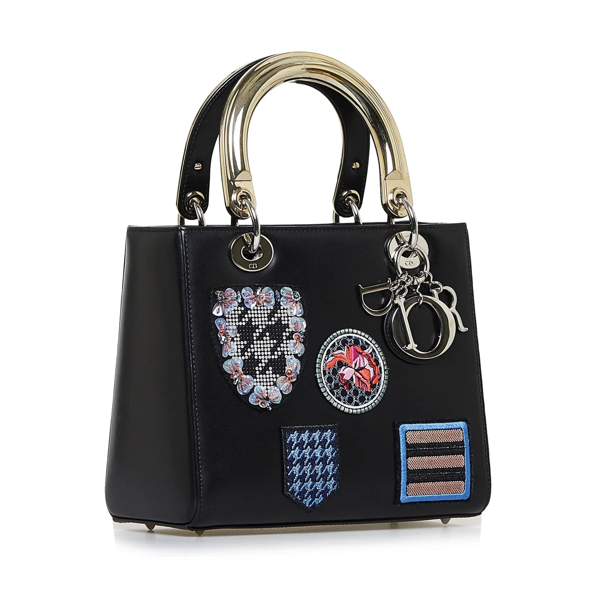 Dior Pre-Owned Satchel (Good) Leather Unisex Authenticated Judgement Medium Black Calf Lady
