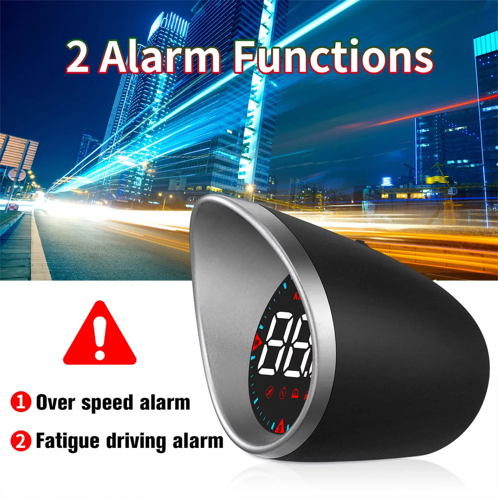 Display Mileage, Driving ametoys Fatigue Digital Overspeed Compass Driving Car Display and Car Head-up Angle, Speedometer