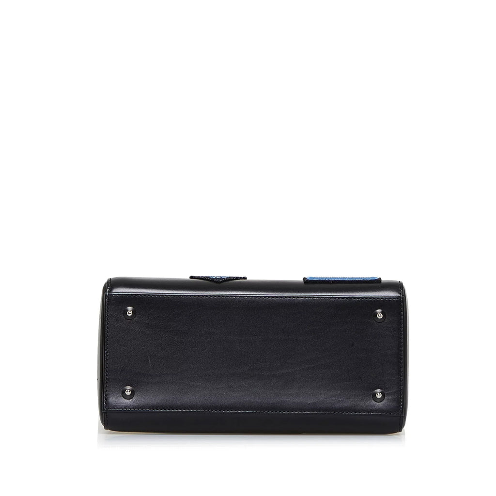 Dior Pre-Owned Satchel (Good) Leather Unisex Authenticated Judgement Medium Black Calf Lady