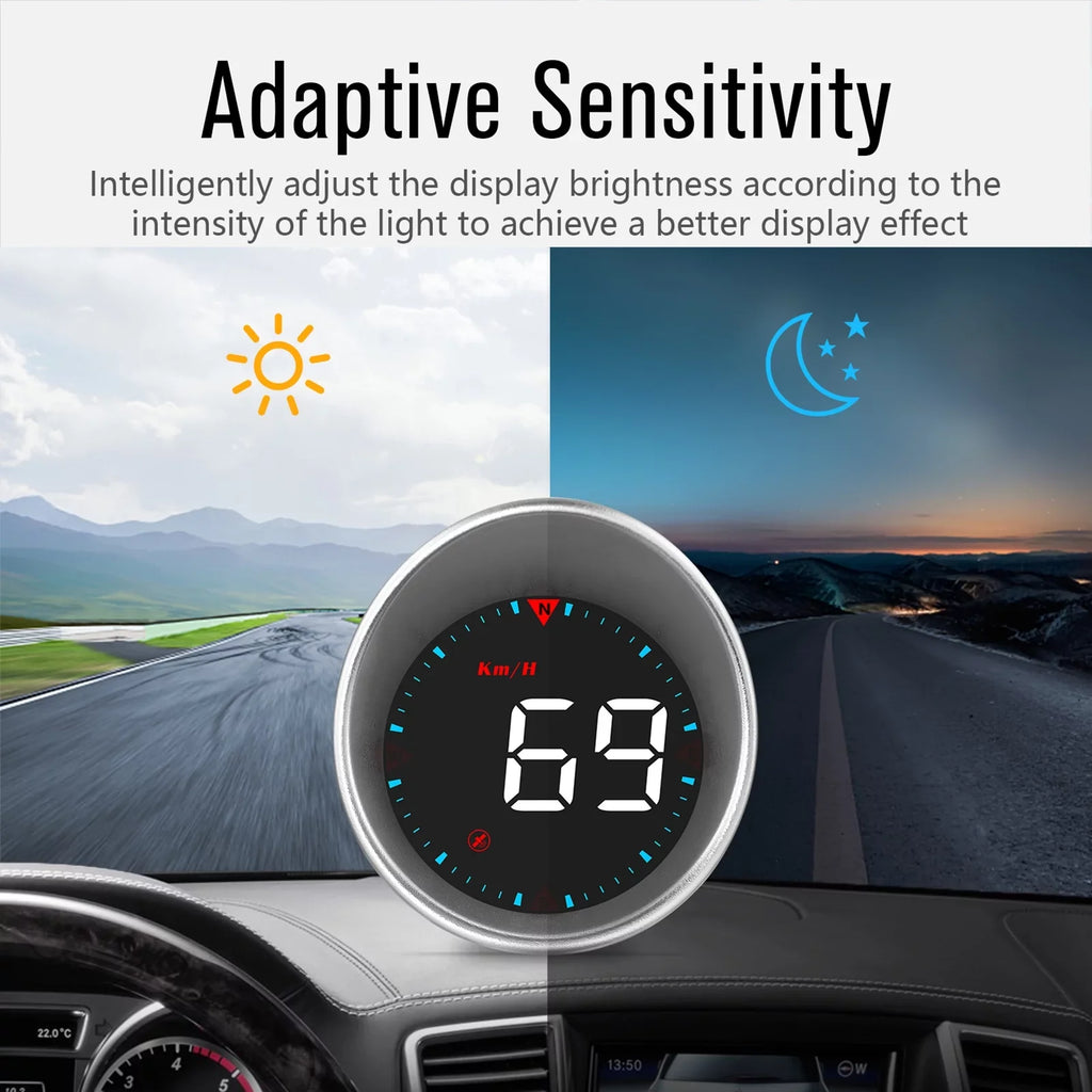Display Mileage, Driving ametoys Fatigue Digital Overspeed Compass Driving Car Display and Car Head-up Angle, Speedometer