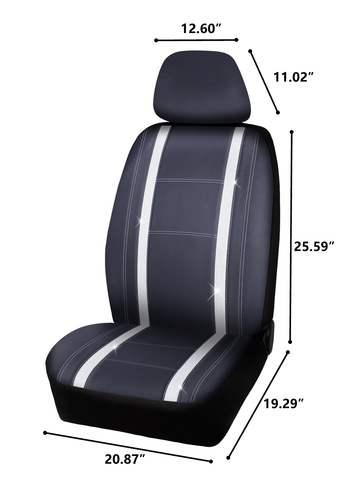Seat Auto Universal Piece Leather Fit Checker Car Black, 2 Premium - Drive Cover Diamond 2102SC035