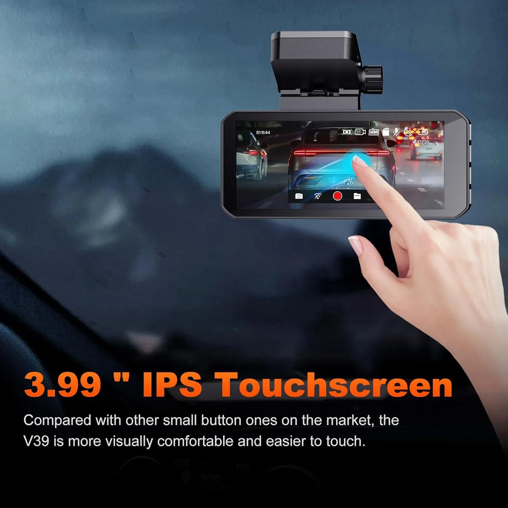 GPS 64GB Cam Mode 5K 3 Car Dash WiFi Inside with Front Camera Card R39 IPS VVCAR Dashboard Parking Recorder Rear 3.99" Channel