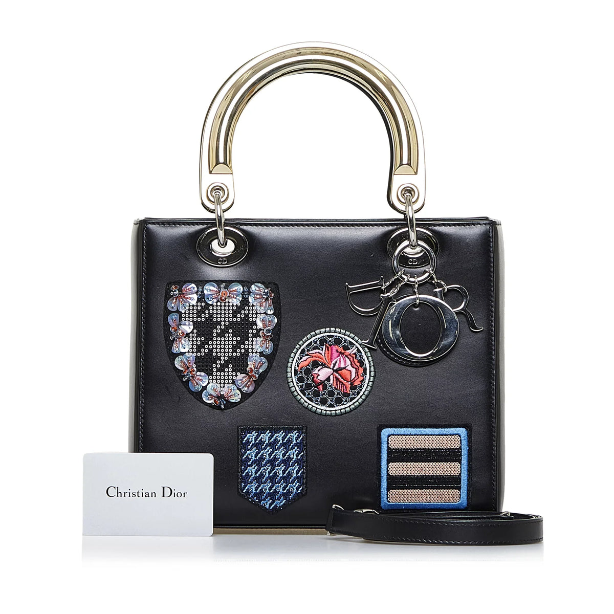 Dior Pre-Owned Satchel (Good) Leather Unisex Authenticated Judgement Medium Black Calf Lady