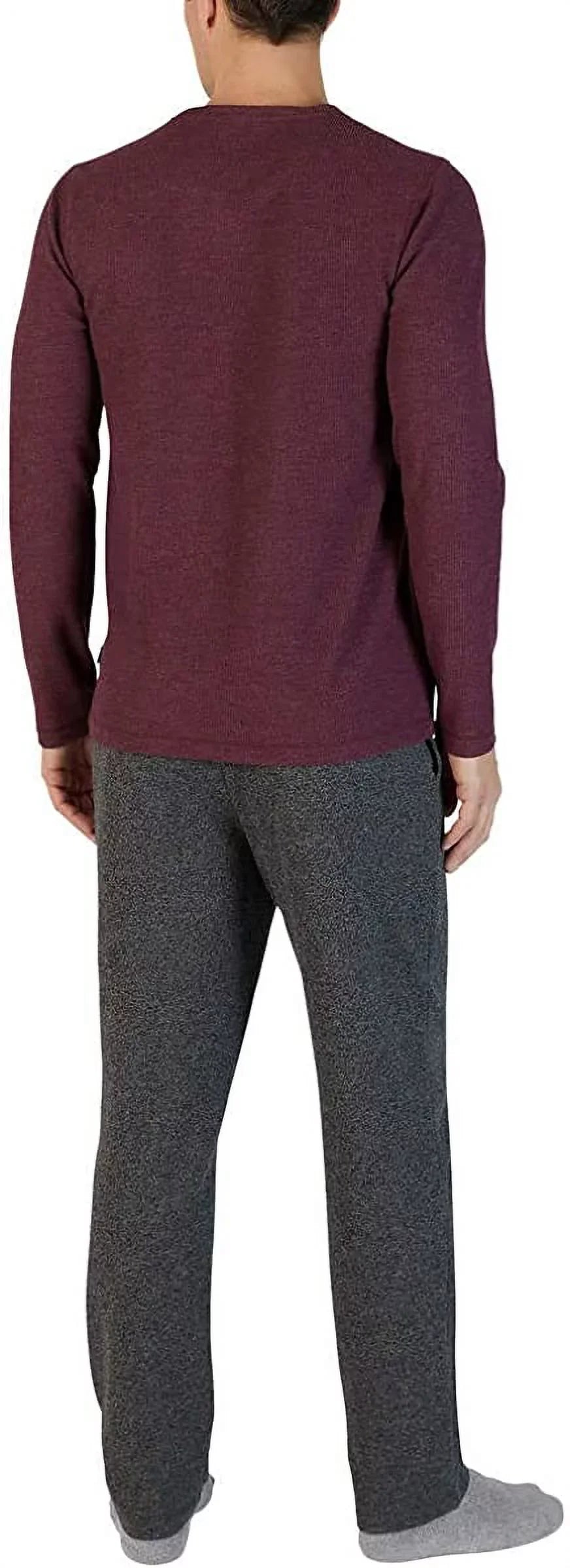 Set charcoal / Lounge 2-Piece bottom, Pajama Eddie Sleep ((burgundy Bauer gray PJ Men's Medium) top