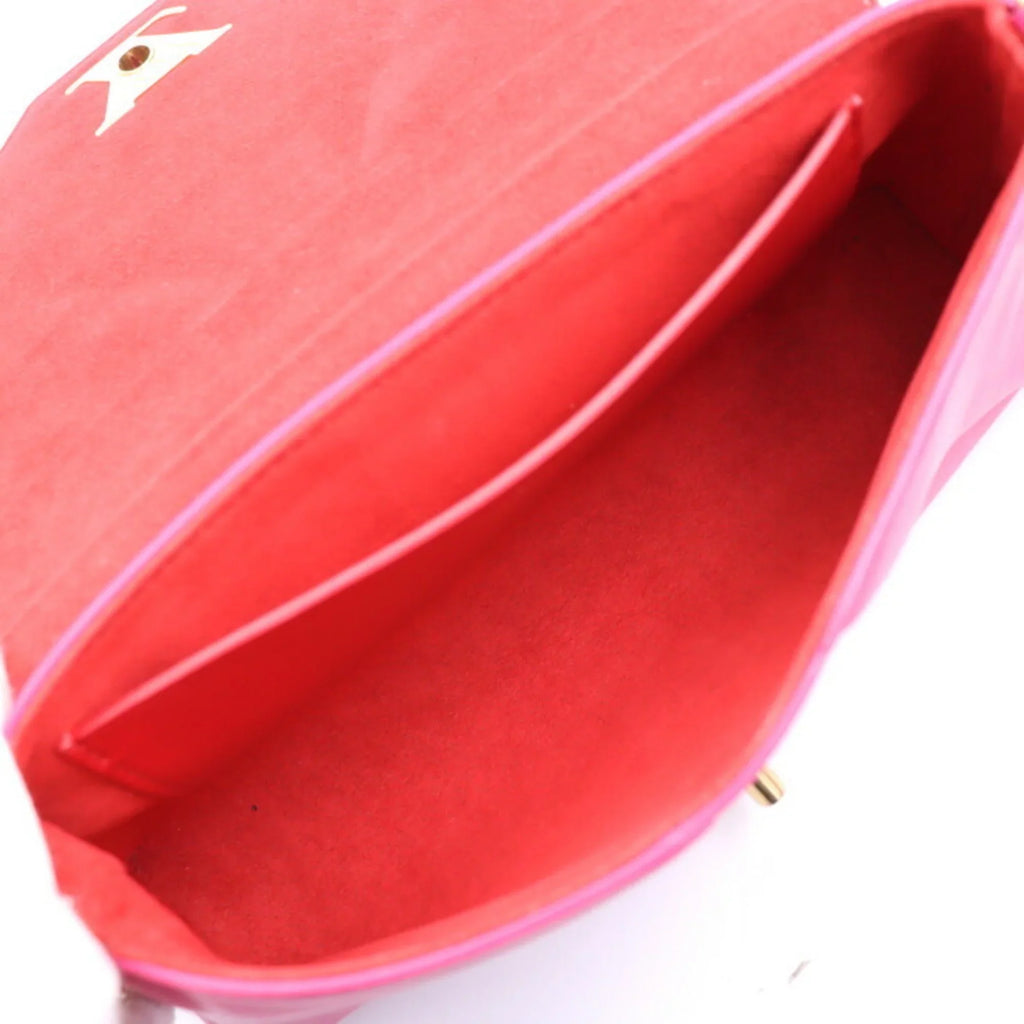 VUITTON Vuitton pink Pre-Owned leather Louis M54501 shoulder note red love chain hardware bag (Good) LOUIS gold