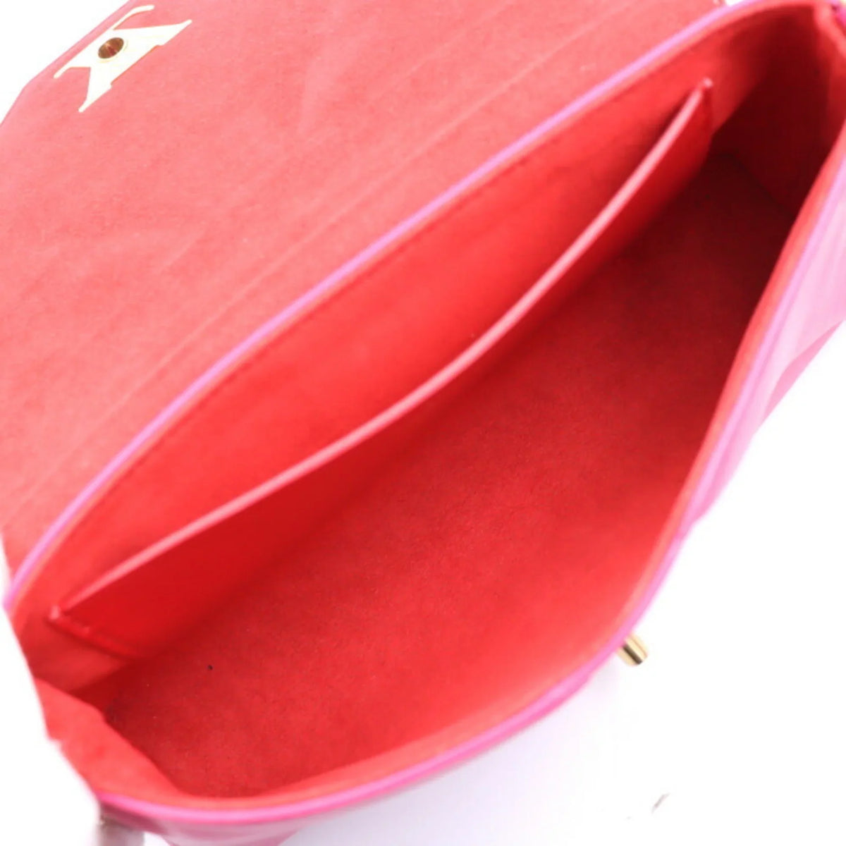 VUITTON Vuitton pink Pre-Owned leather Louis M54501 shoulder note red love chain hardware bag (Good) LOUIS gold