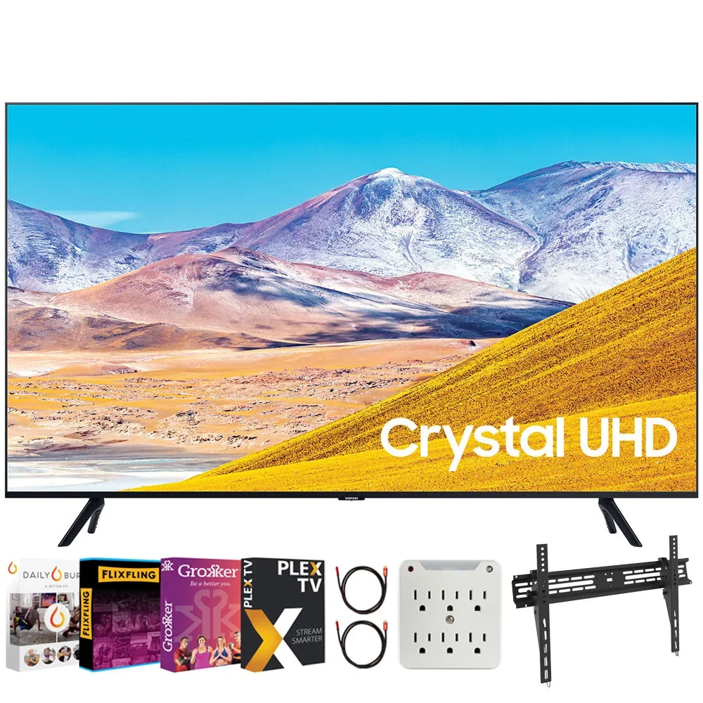 4K 2x 2.0 30-100 + (2020 Ultra + TV Model) 6-Outlet Surge Wall Smart TV Mount Adapter HD Bundle 85" Samsung LED 2020 UN85TU8000 Movies 4K HDMI Streaming with Inch Premiere 6FT + Cable