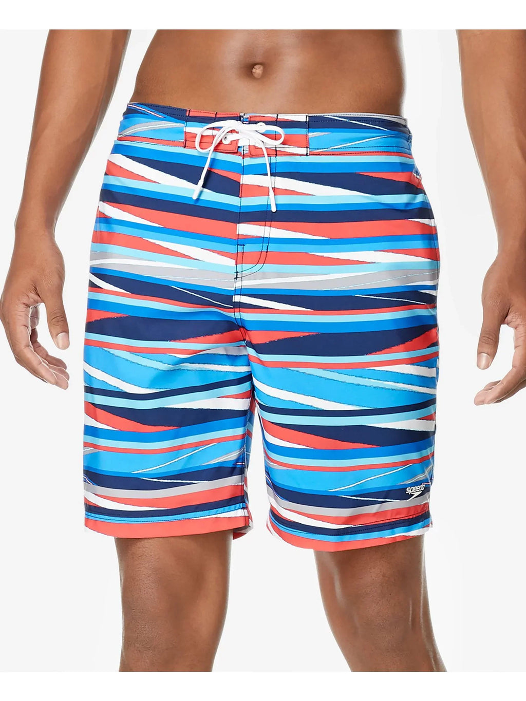Performance Drawstring Stripe Striped Mens SPEEDO Stretch Red Bondi Shorts Lane XXL