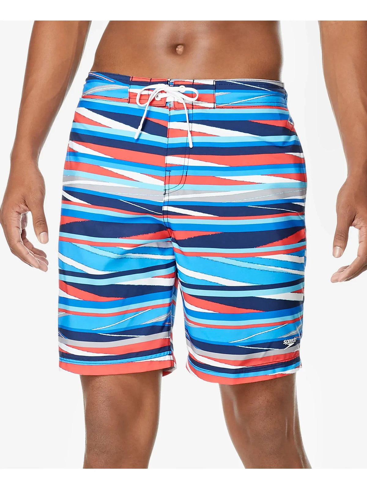 Performance Drawstring Stripe Striped Mens SPEEDO Stretch Red Bondi Shorts Lane XXL