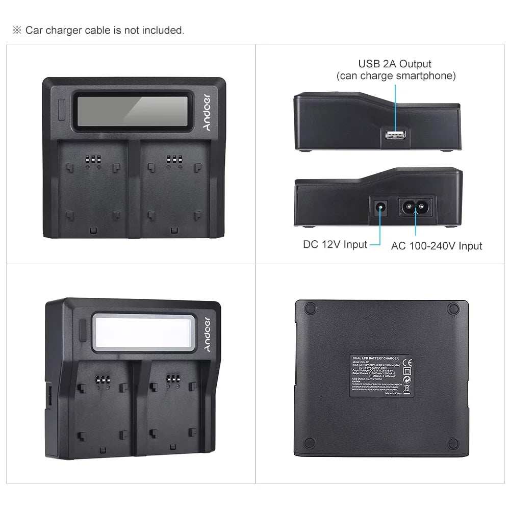 A9 for Dual A7III Replacement LCD A7RIII Battery Tomshoo Channel A7SIII Sony NP-FZ100