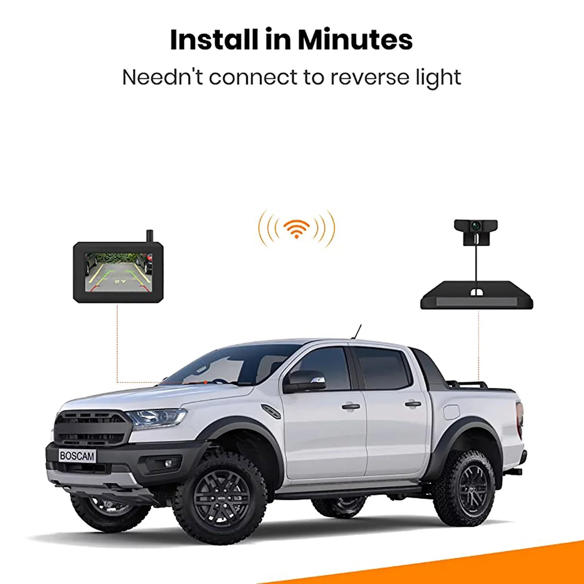 Systems, Plate View Backup Camera, Wireless Solar Trailer License BOSCAM Camera Back Rear Camera Car Up Wireless Vehicles Camera Digital Reverse for