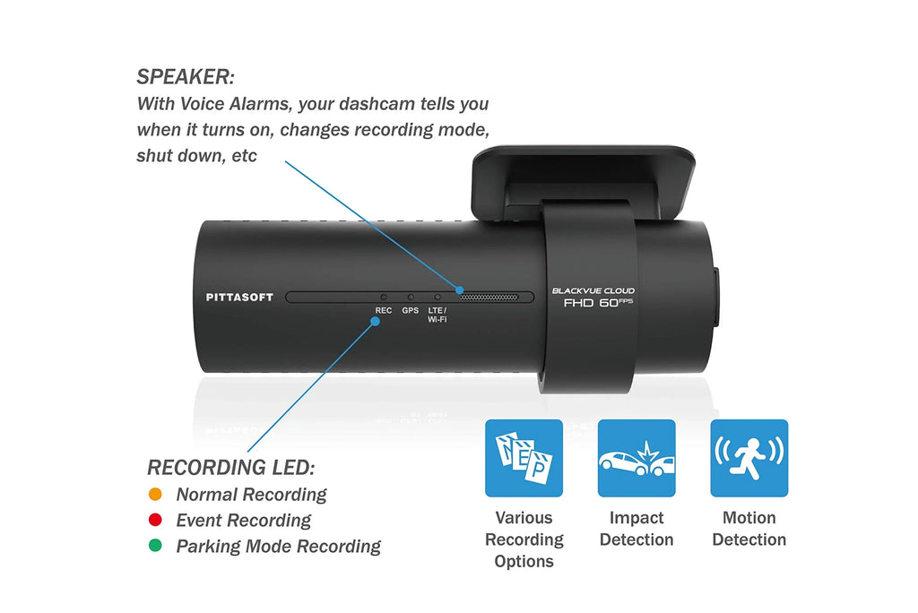 Monitor via | BlackVue | Back-Illuminated Cloud LTE DR750X-2CH Wi-Fi, Module Plus LTE Built-in 64GB | Optional GPS, Full Voltage Parking Dual STARVIS | HD Sensor Dashcam Mode Image