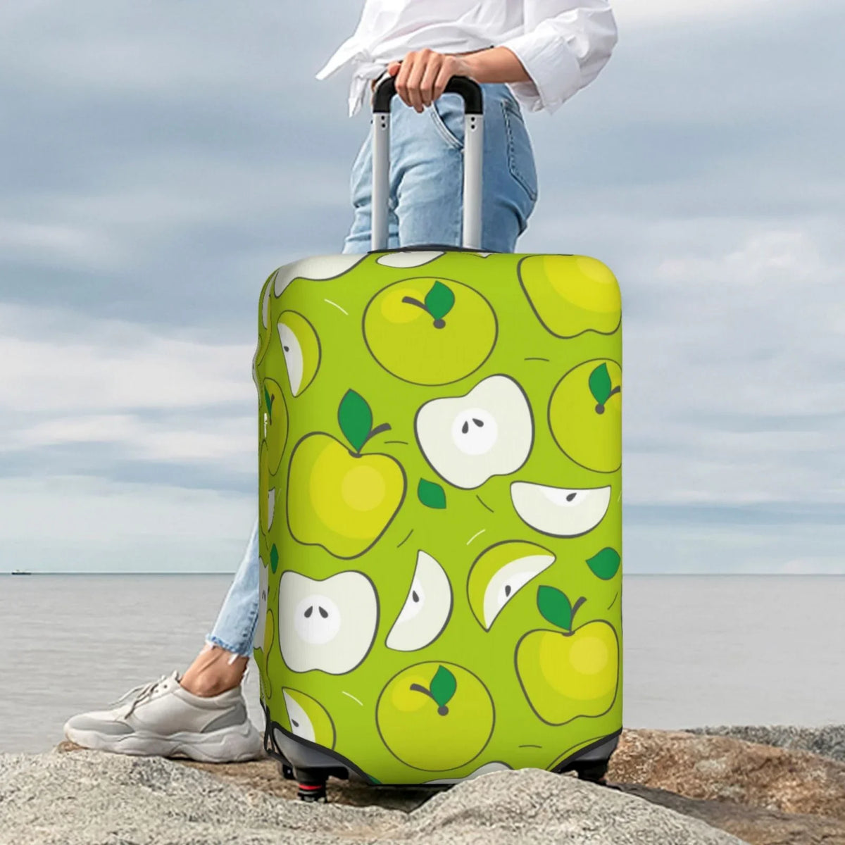 Suitcase Fashion Green Washable Protector Junzan Print Luggage Inch 18-32 Cover Apple Luggage Fits -
