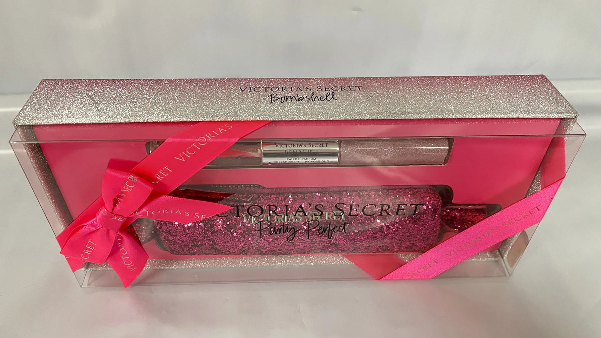 Gift Gloss Duo Party Glitter Lip Pink and Set Set Rollerball Victoria's Bag Sparkle & Bag Secret Bombshell