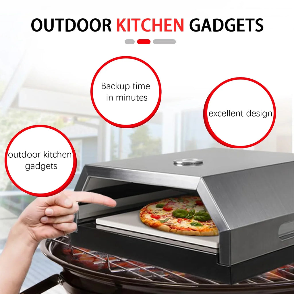 On Charcoal Oven, Portable Home-made BBQ Any Pizza & Gas Fits Grill Pizza Carry Grill, Handles, Pizza Oven, Easy Top Oven BBQ