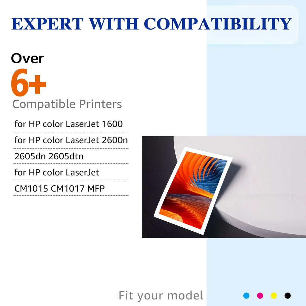 Q6000A 2605DN LaserJet Compatible Q6003A - HP Lot 2600N BCMY HaloFox 4 2605DTN For 1600 Pack For Color Printer Toner