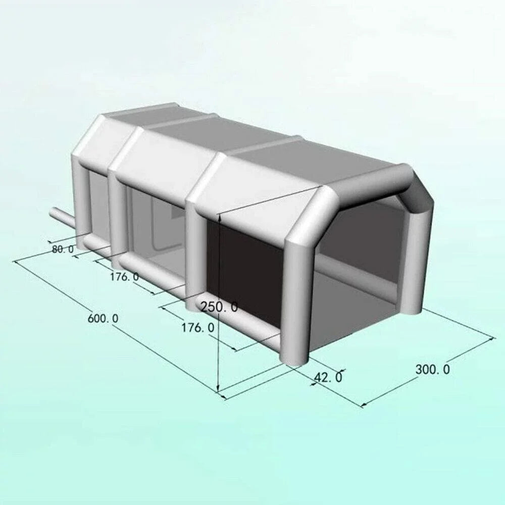 CNCEST Mobile FT Paint Booth Tent Car 20x10x8 Spray Filter Inflatable Booths System Paint 2 Portable USA